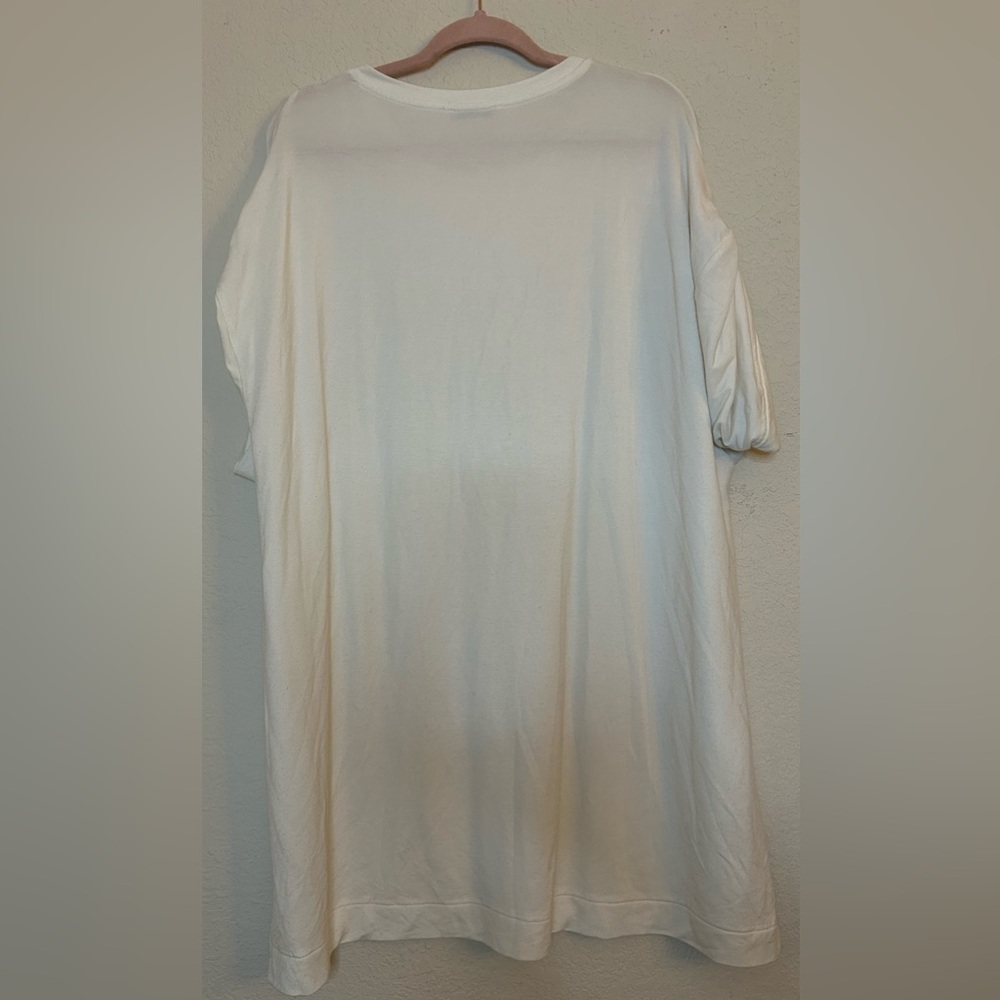 Zara White Dress XL Basic Collection Oversized Slouchy tee T-Shirt Dress comfy - Picture 3 of 7